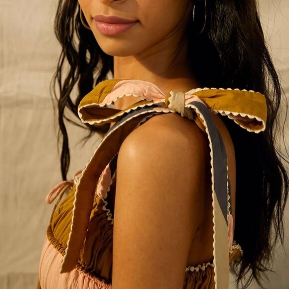 Anthropologie Let Me Be Letizia Colorblocked Dress in Pink Combo - Picture 13 of 15